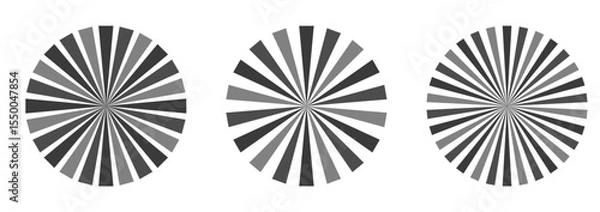 Fototapeta Retro black white sun rays bg. Pop art comic cartoon element.