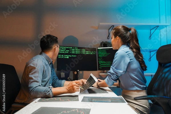 Obraz Software Developers Collaborating on Code