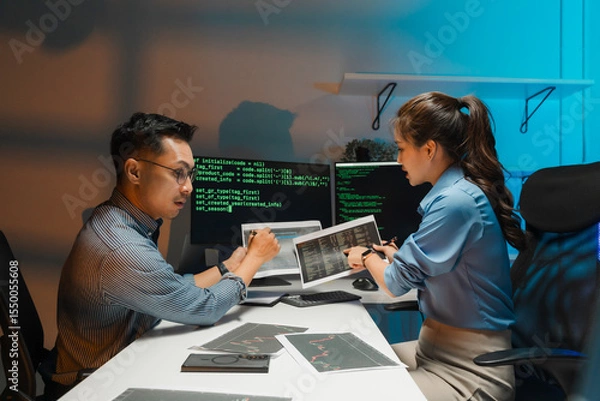 Obraz Software Developers Collaborating on Code