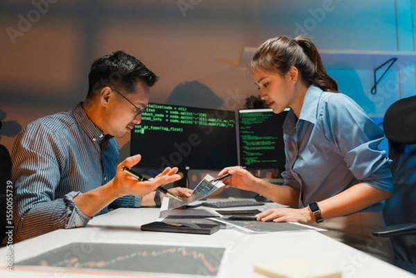 Obraz Software Developers Collaborating on Code
