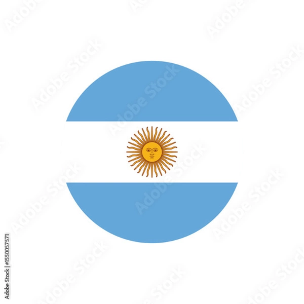 Obraz Argentina Flag Button, Round Argentina flag icon, Argentina flag badge Vector