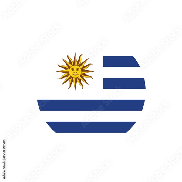 Fototapeta Uruguay Flag Button, Round Uruguay flag icon, Uruguay flag badge Vector