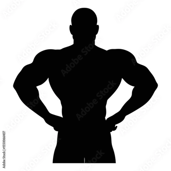 Fototapeta Bodybuilding silhouette vector art for fitness enthusiasts and gym workout designs and projects