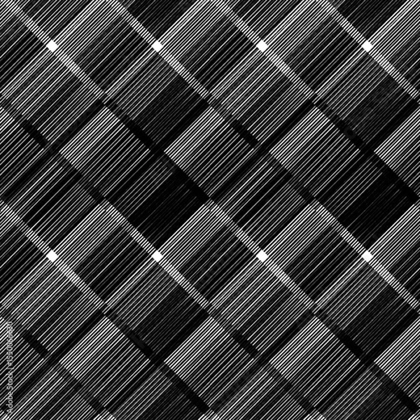 Fototapeta Black diamond seamless repeating pattern. Geometric abstract background. Seamless modern pattern with diagonal black lines.