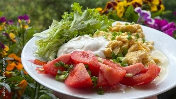 Obraz chicken salad with vegetables