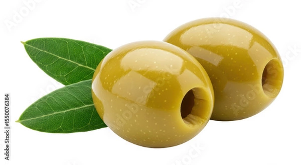 Fototapeta Isolated Green Olives