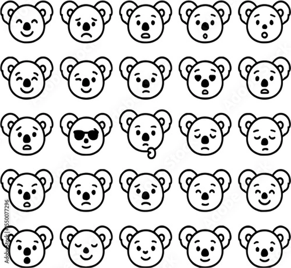 Fototapeta Emoji Universe – Expressive Faces & Symbols Collection (Animals, People & Icons)