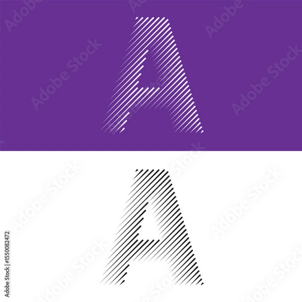 Fototapeta Letter A lines abstract modern art vector illustration