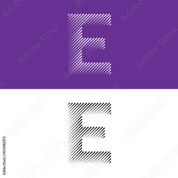 Obraz Letter E lines abstract modern art vector illustration