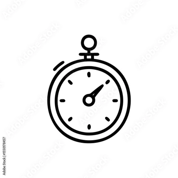 Fototapeta Handdrawn Lineart Stopwatch Icon Time Measurement Timer Clock vector