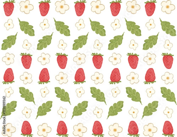 Fototapeta watercolor strawberry seamless pattern background for your wallpaper and design