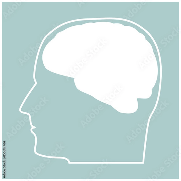 Obraz Head with brain the white color icon .