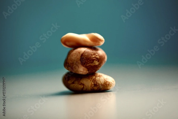 Obraz Balanced Harmony: Stacked Sea Stones.