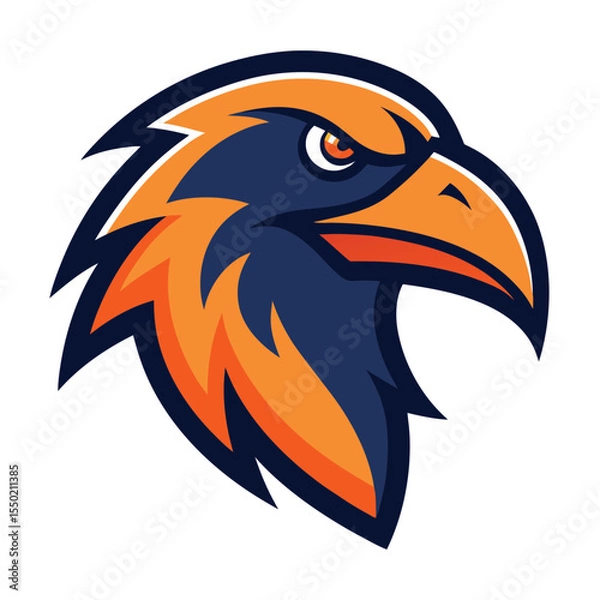 Obraz Modern condor mascot head logo design with vibrant color accents