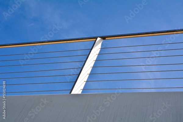 Obraz Metal railings with wire cables