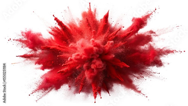 Fototapeta Red powder explosion isolated on transparent background