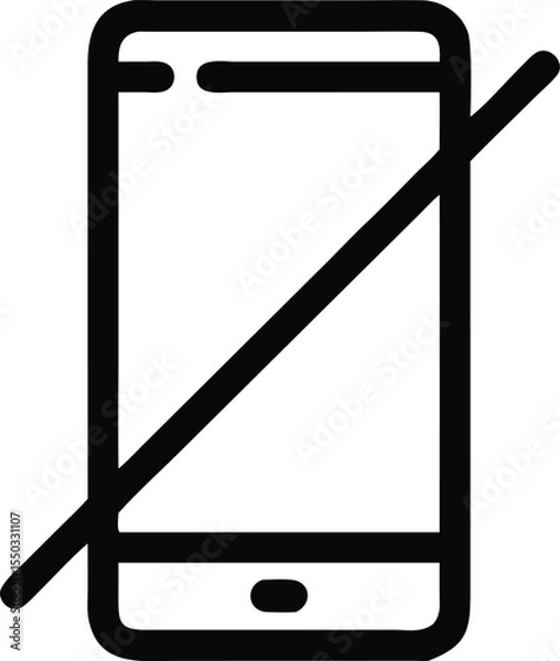Fototapeta no mobile symbol silhouette vector icon style