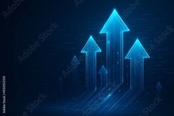 Obraz Futuristic technology growth arrows illustration