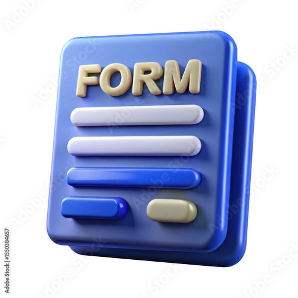 Obraz 3d rendered digital form icon isolated on transparent background