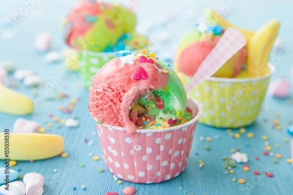 Obraz Buntes Eis mit Streuseln