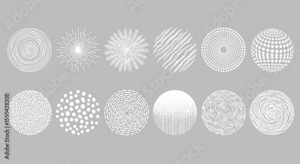 Fototapeta Collection of Abstract Circular Patterns  Vector Graphic Design Elements