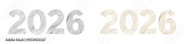 Obraz 2026 AVEC LIGNES NOIRES ET DORÉES