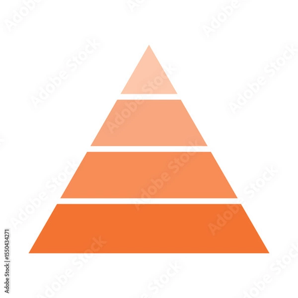 Fototapeta Triangle Pyramid Chart Template Diagram Graph. Level of Triangular Pyramid.