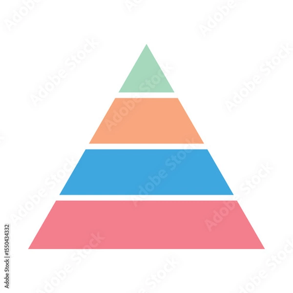 Fototapeta Triangle Pyramid Chart Template Diagram Graph. Level of Triangular Pyramid.