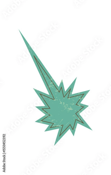 Obraz Bold brutalist shape. Abstract star icon with grunge texture. Geometric element in modern style, featuring y2k aesthetic. Ideal for stickers, graphic projects, and contemporary designs.