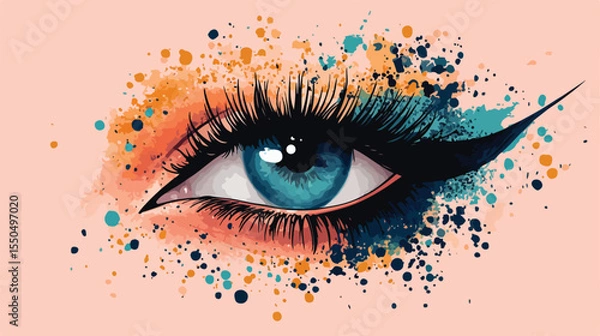 Fototapeta Hand-drawn makeup sponge for eye shadow application