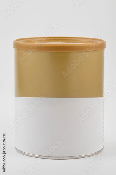 Obraz gold silver can on a white background