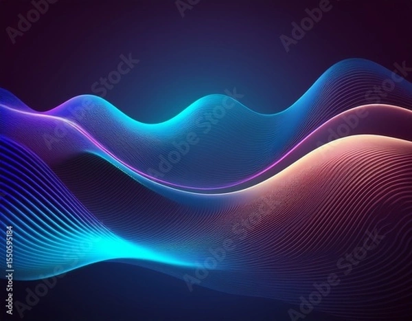 Fototapeta abstract liquid wavy shapes futuristic banner glowing digital waves background minimalistic design layout for business presentations flyers posters