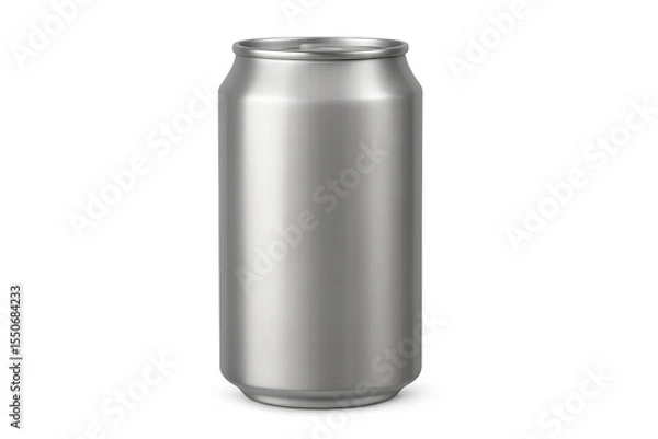 Obraz Photorealistic aluminum can standing up on a transparent background, perfect for showcasing your designs