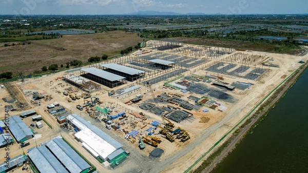 Obraz aerial view construction site