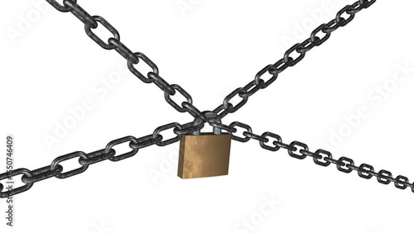 Obraz Metal chain and padlock