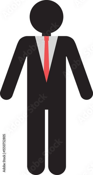 Fototapeta Male figure standing in a formal posture wearing a suit representing a corporate role.
