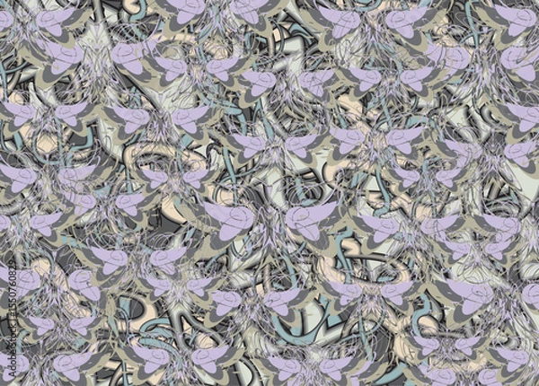 Fototapeta Beautiful butterfly and linear backdrop for fabrics or prints on T-shirts. Tropical motifs for covers, scrapbooking, tiles, fashion trends, textiles, wallpapers, invitation cards, dynamic posters