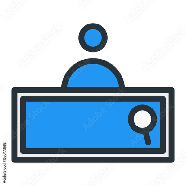 Fototapeta search costumer. This is a vector single icon with a filled outline style. Suitable for any purpose, such as website design, mobile app design, logo design, pattern design, etc.	