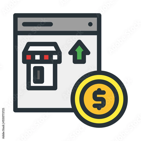 Fototapeta market research trends. This is a vector single icon with a filled outline style. Suitable for any purpose, such as website design, mobile app design, logo design, pattern design, etc.	