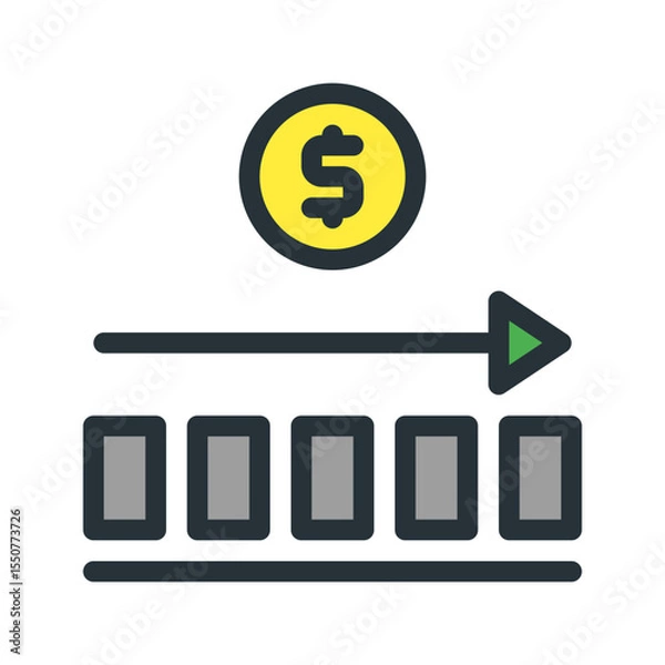Fototapeta stable investment. This is a vector single icon with a filled outline style. Suitable for any purpose, such as website design, mobile app design, logo design, pattern design, etc.	