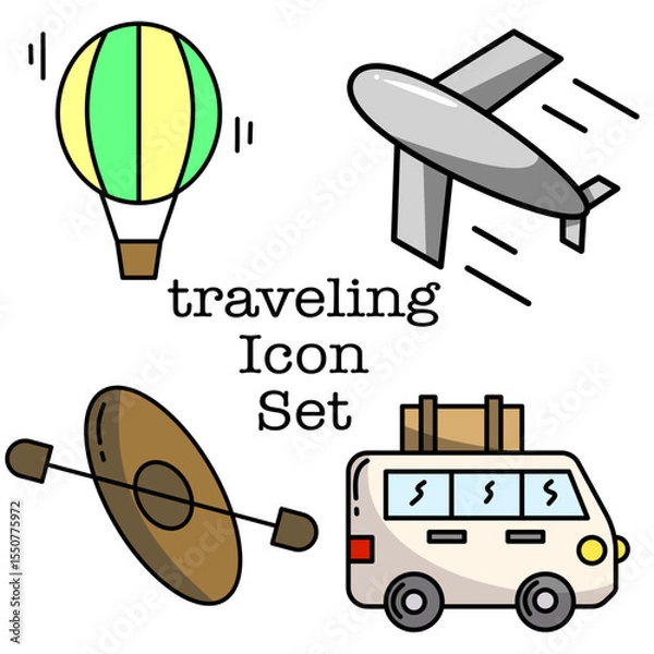 Obraz travel icons set