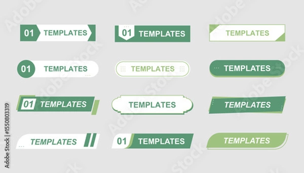 Fototapeta 12 simple business style labels, ui bar