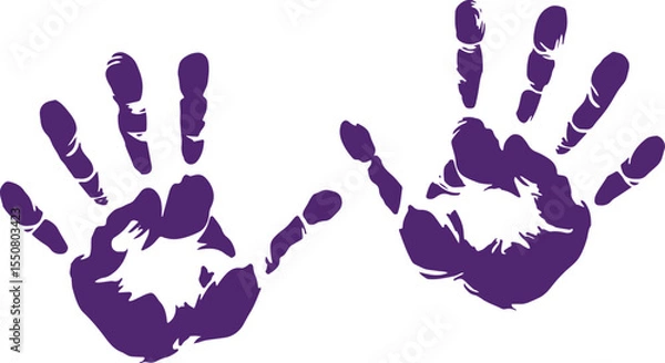 Fototapeta Colorful Hand drawn Hand-print Clip-art Vector