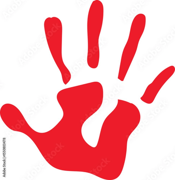 Fototapeta Colorful Hand drawn Hand-print Clip-art Vector