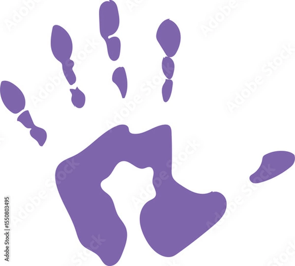 Fototapeta Colorful Hand drawn Hand-print Clip-art Vector