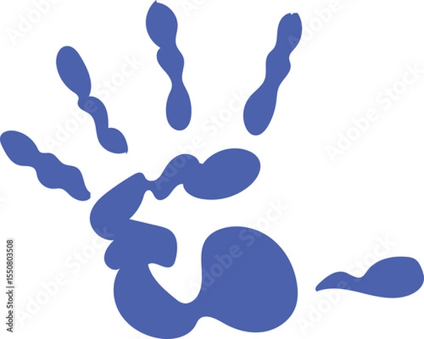 Fototapeta Colorful Hand drawn Hand-print Clip-art Vector