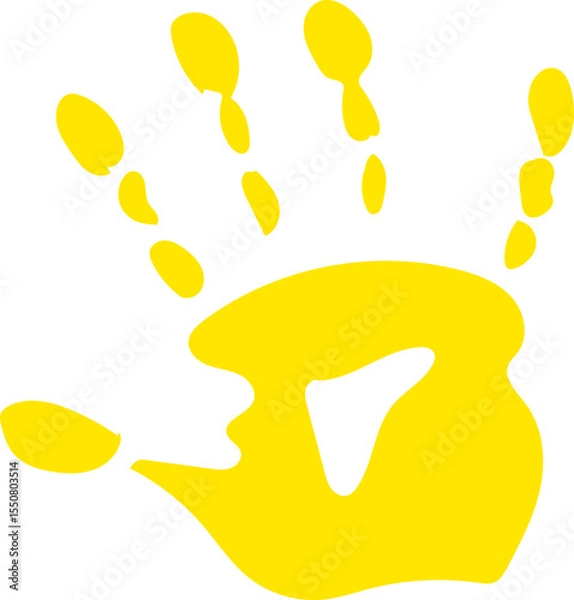 Fototapeta Colorful Hand drawn Hand-print Clip-art Vector