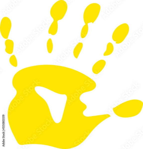 Fototapeta Colorful Hand drawn Hand-print Clip-art Vector