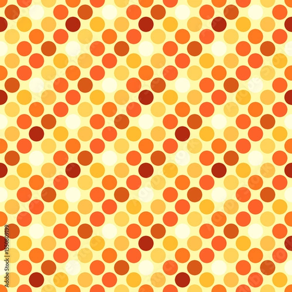 Obraz Orange yellow simple polka dot retro