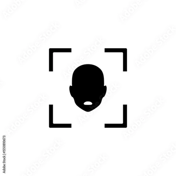 Obraz face recognition icon or face recognition symbol vector isolated. Best face recognition icon vector for mobile apps, websites, design element and more.